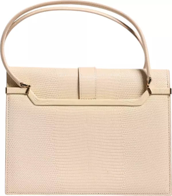 Preowned- BEIGE LEATHER INGRID TOP HANDLE SHOULDER BAG