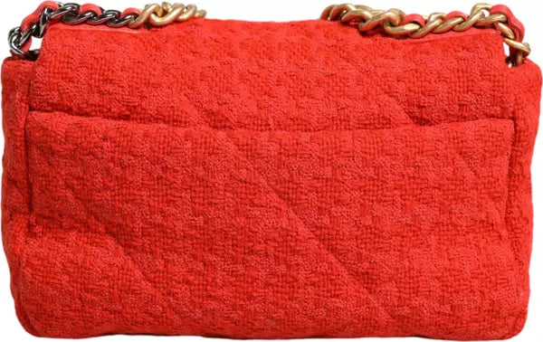 Preloved - RED TWEED 2WAY HAND CHAIN MEDIUM SHOULDER BAG PURSE