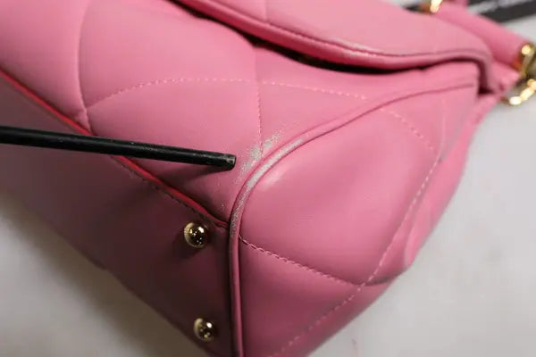 Preowned - PINK LEATHER SICILY LOGO SHOULDER SATCHEL BAG