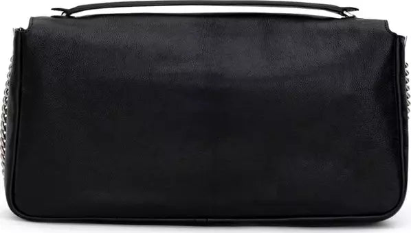 BLACK LEATHER SHOULDER BAG