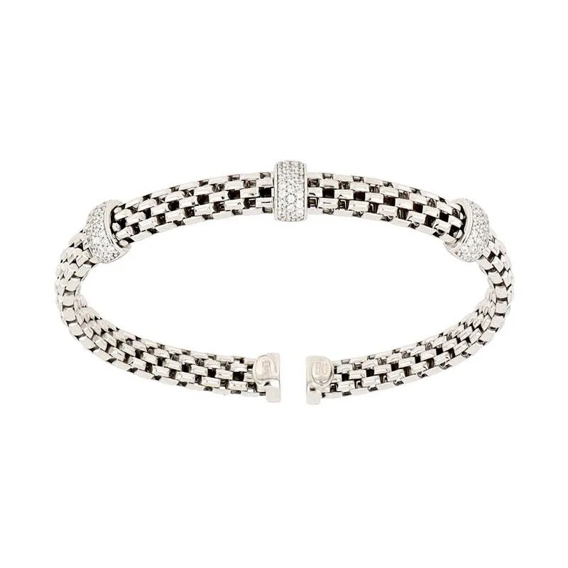 Gleaming Geometry CZ Bangle