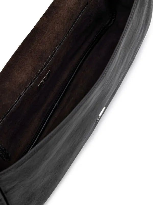 BLACK LEATHER SHOULDER BAG