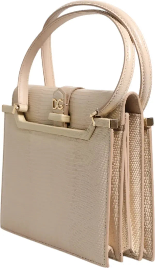 Preowned- BEIGE LEATHER INGRID TOP HANDLE SHOULDER BAG