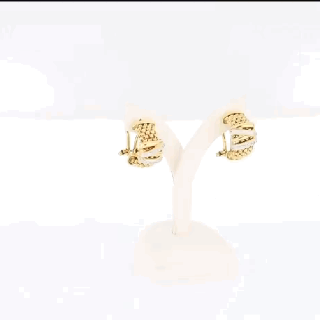 Golden Mesh Majesty Stud Earrings - Italian Glamour