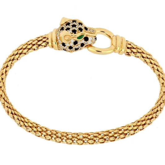Panther's Clasp Gold Bangle