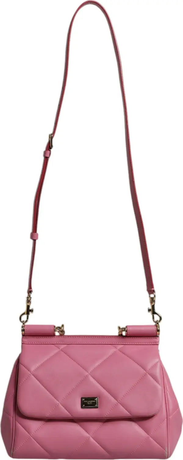 Preowned - PINK LEATHER SICILY LOGO SHOULDER SATCHEL BAG