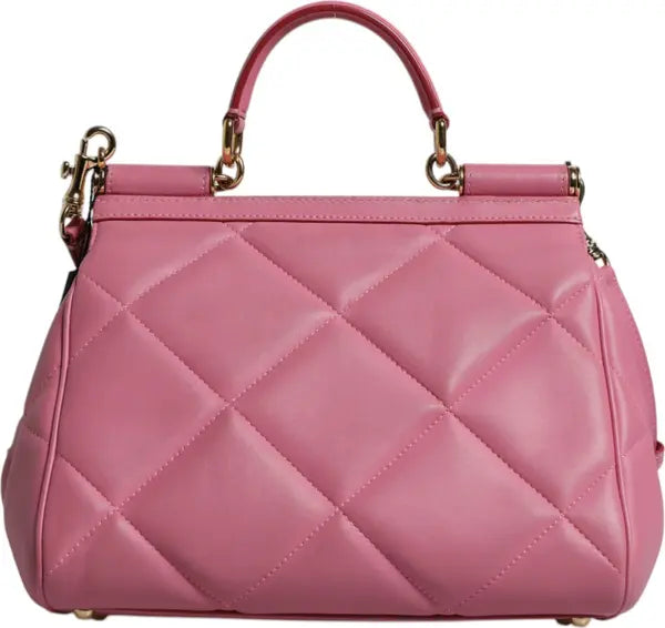 Preowned - PINK LEATHER SICILY LOGO SHOULDER SATCHEL BAG