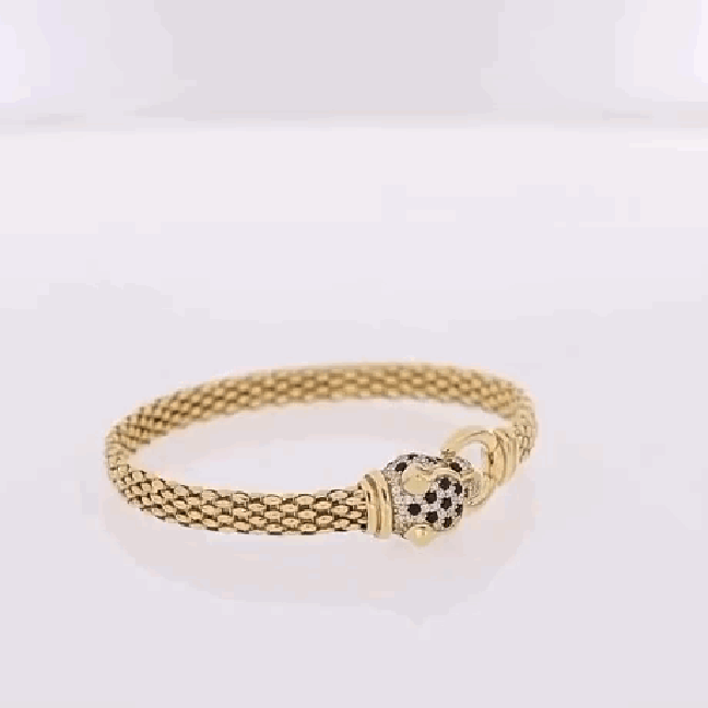 Panther's Clasp Gold Bangle