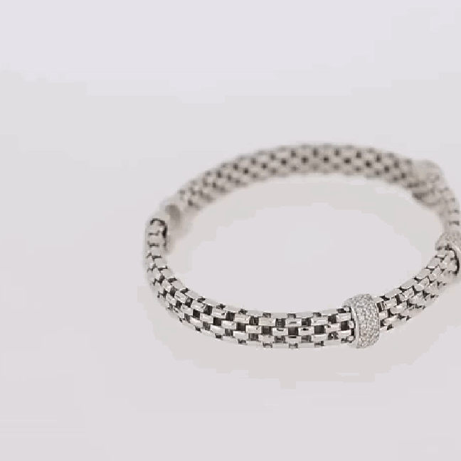 Gleaming Geometry CZ Bangle
