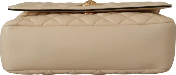 Versace Medusa White Nappa Leather Shoulder Bag
