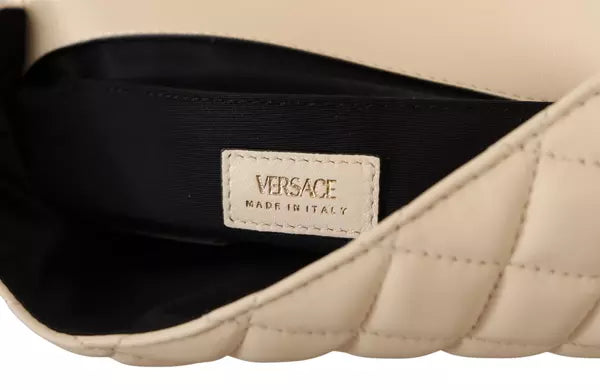 Versace Medusa White Nappa Leather Shoulder Bag