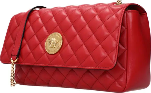 Versace Statement Red Leather Shoulder Bag