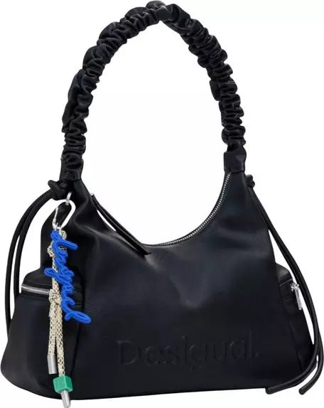 Desigual Black Embossed Logo Handbag – Chic & Practical Daily Essential