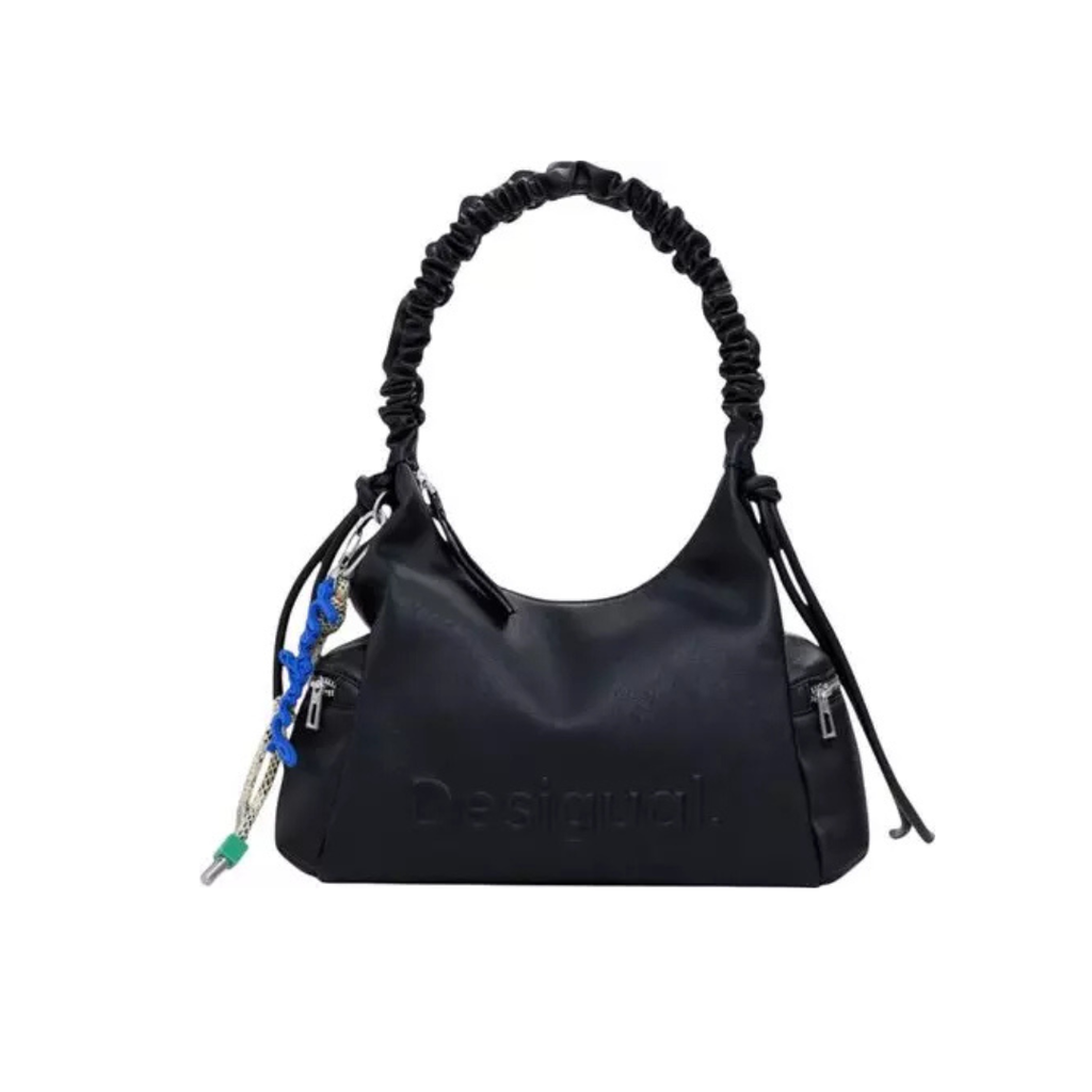 Desigual Black Embossed Logo Handbag – Chic & Practical Daily Essential