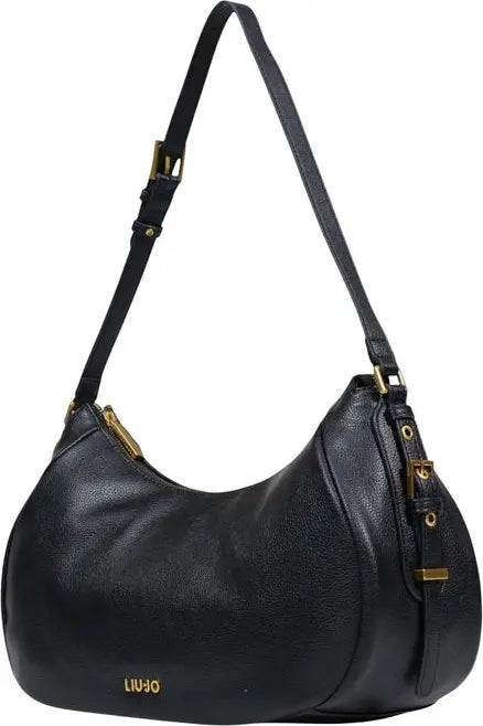 Liu Jo ECS Large Hobo Bag in Premium Eco-Leather – Elegant Black & Gold Edition