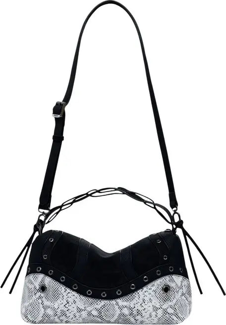 Desigual Snake-Effect Patchwork Handbag – Edgy FW25 Statement Piece