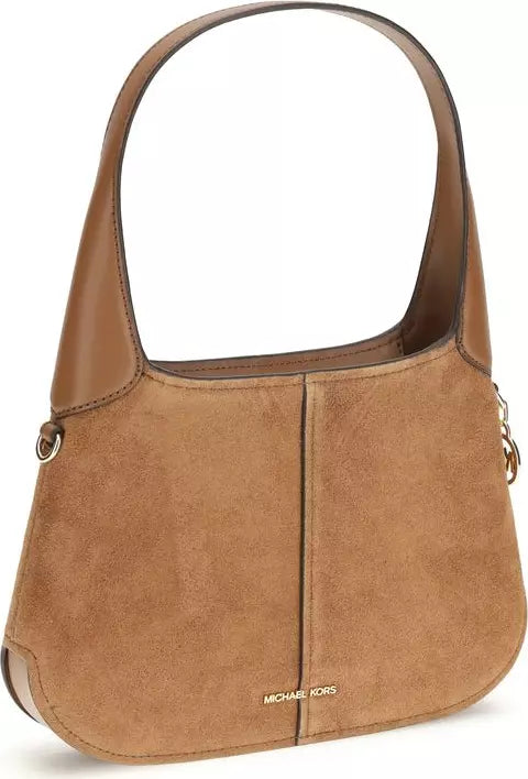 Michael Kors Alice Small Shoulder Bag – Premium Beige Suede & Calf Leather
