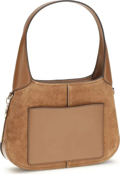 Michael Kors Alice Small Shoulder Bag – Premium Beige Suede & Calf Leather