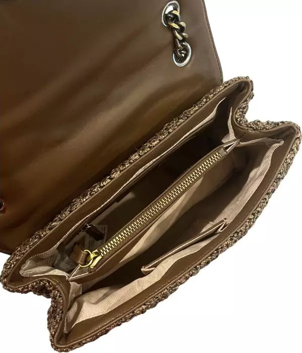 Twinset Milano Brown Fringe Shoulder Bag – Trendy Italian-Sourced Crossbody