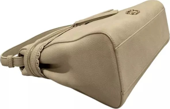 Twinset Milano Elegant Beige Shoulder Bag – Spacious Italian-Designed Handbag
