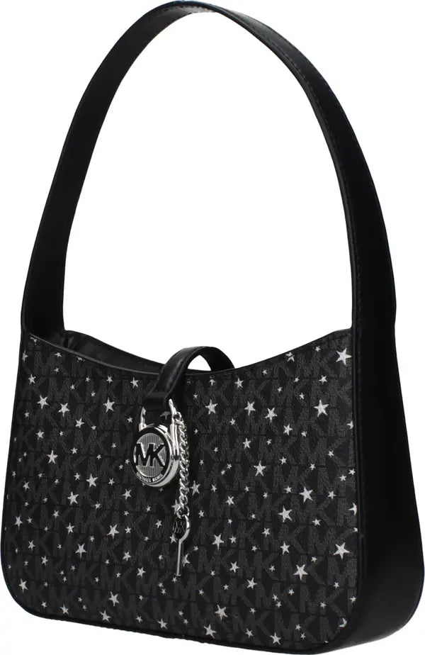 Michael Kors Signature Black Fabric Handbag – Chic & Durable Daily Essential