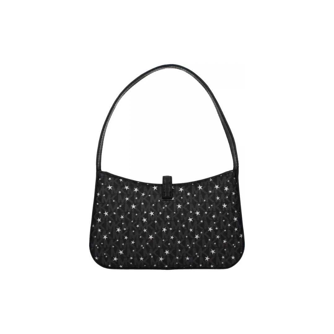 Michael Kors Signature Black Fabric Handbag – Chic & Durable Daily Essential