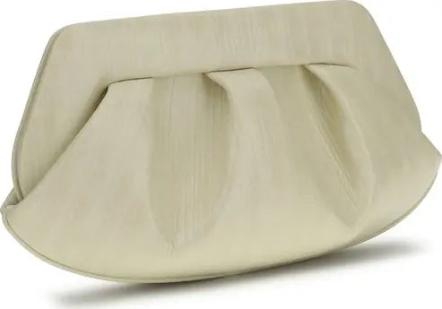 THEMOIRè Bios Baguette – Pearl White Striped Vegan Leather Clutch (SS26)