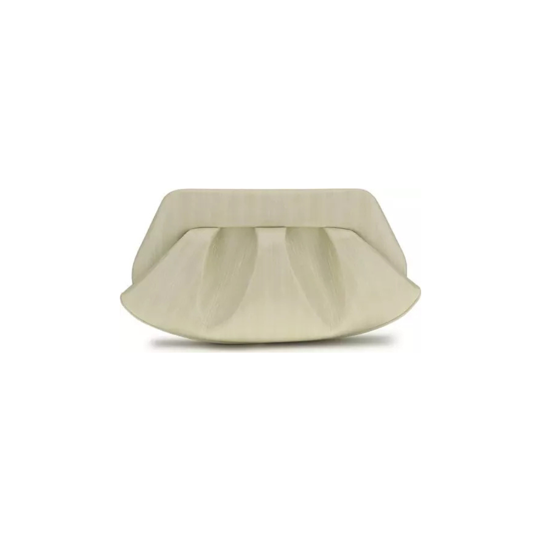 THEMOIRè Bios Baguette – Pearl White Striped Vegan Leather Clutch (SS26)