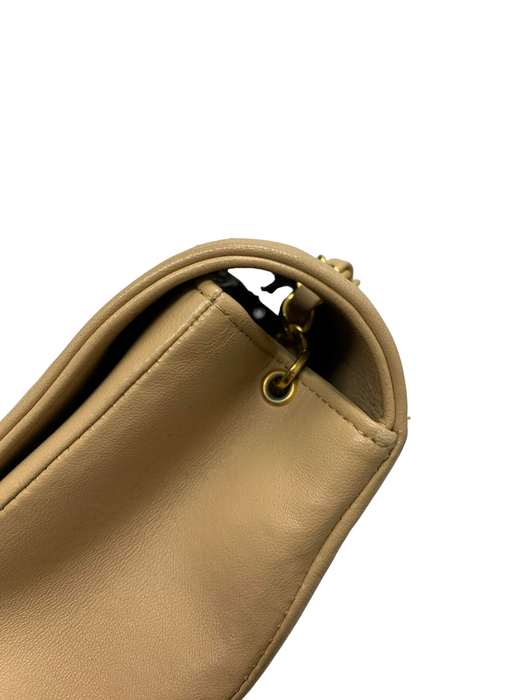 بطانية ديانا فينتيج متوسطة الحجم من جلد الحمل المبطن الكلاسيكي باللون البيج