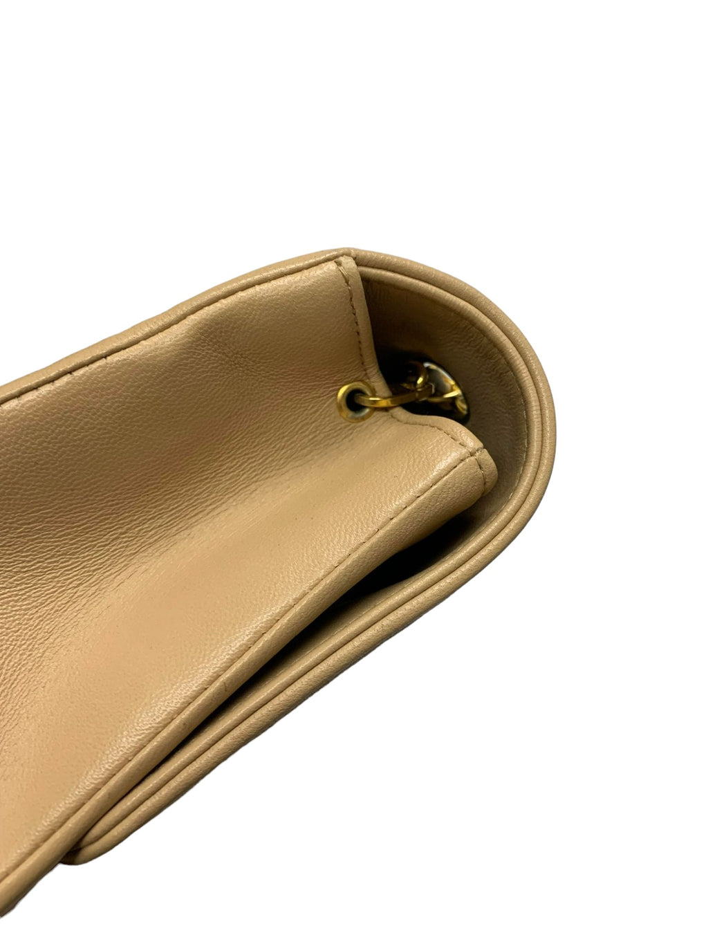 بطانية ديانا فينتيج متوسطة الحجم من جلد الحمل المبطن الكلاسيكي باللون البيج