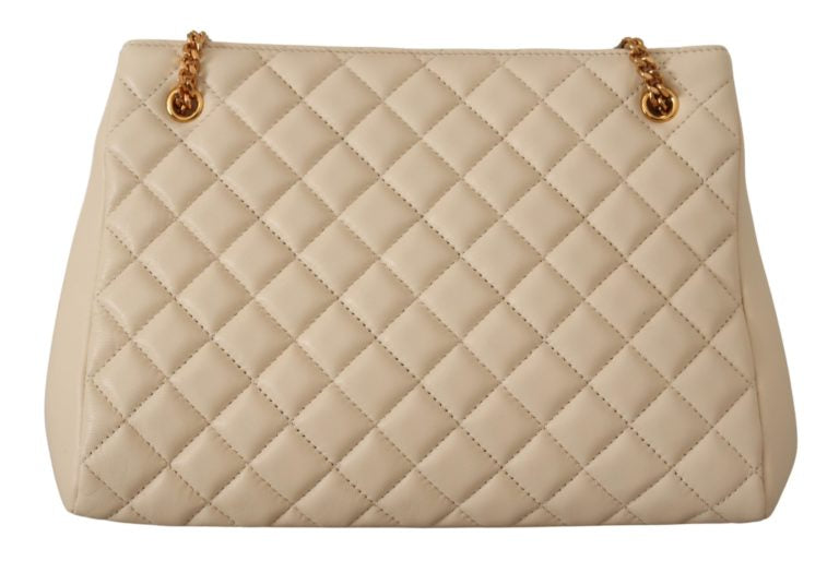 White Nappa Leather Medusa Large Tote Bag