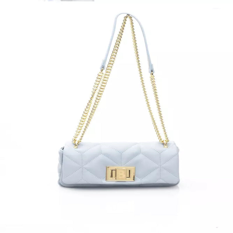 Light-blue Polyurethane Shoulder Bag