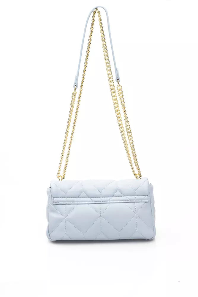 Light-blue Polyurethane Shoulder Bag