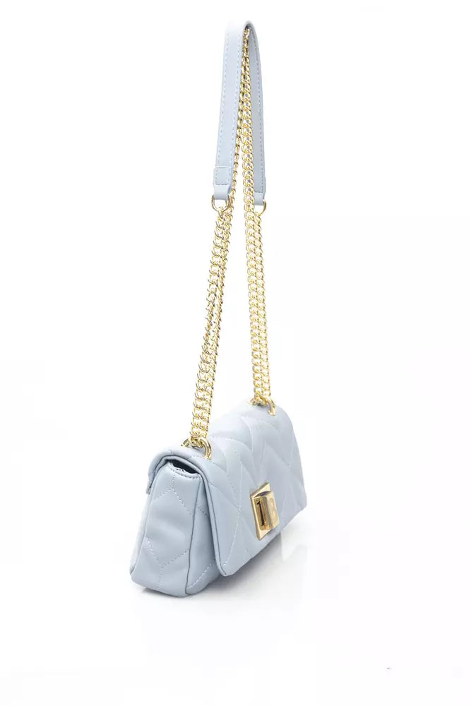Light-blue Polyurethane Shoulder Bag